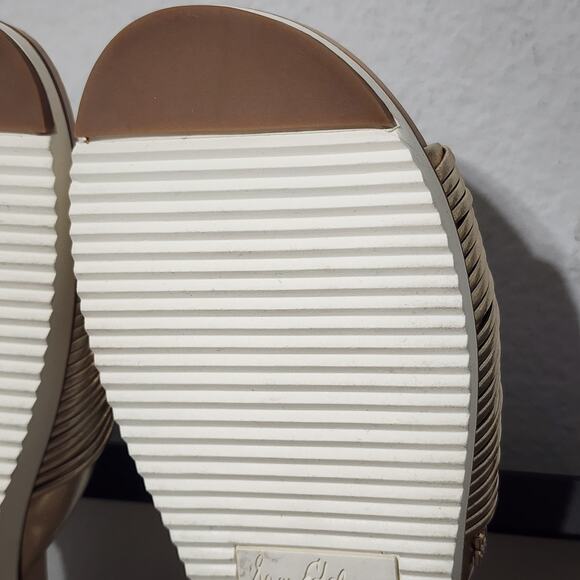 Sam Edelman Adriel Knotted Platform Slides Sandals Shoes Size 9.5 Gold - Picture 7 of 9